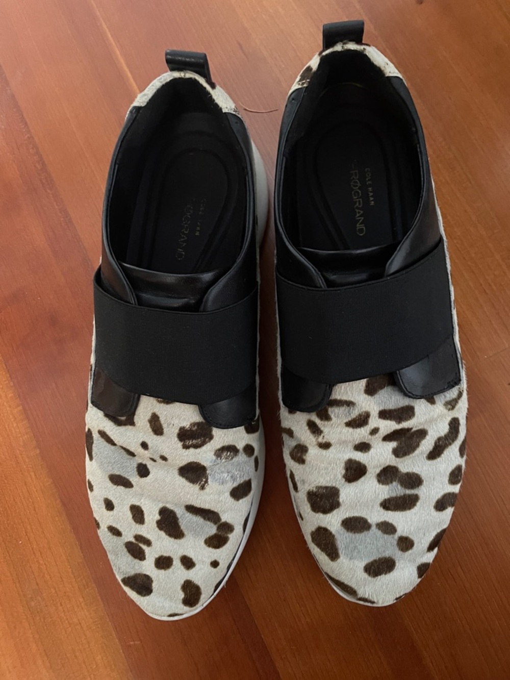 Cole Haan Leopard Spot Elastic Slip-On Sneakers in Black, Brown, Cream